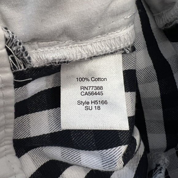 J. Crew Factory Chino Shorts Navy Blue White Gingham Flat Front Women’s Size 2 - Picture 5 of 5